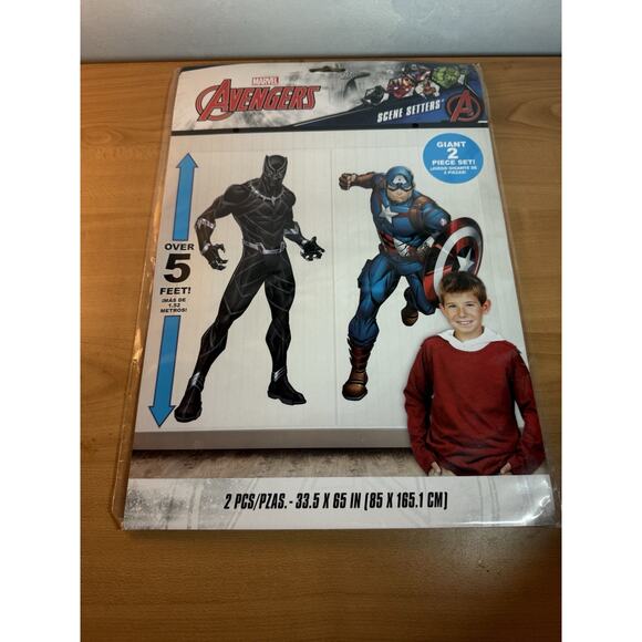 Marvel Avengers Scene Setter Backdrop Captain America & Black Panther (5 Ft) 2pc - Picture 1 of 5